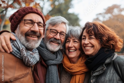 Happy family. Three pensioners smiling and looking at camera while spending time together