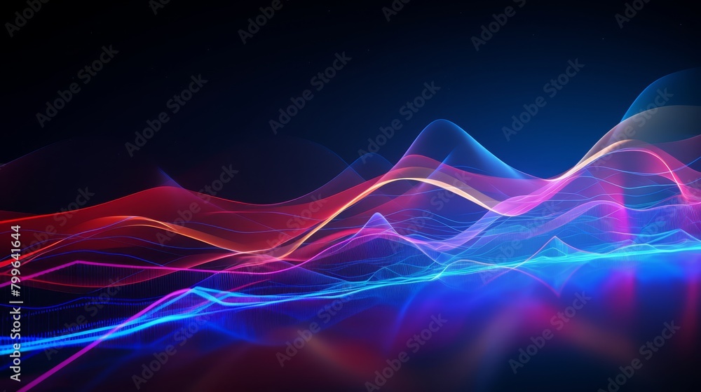 Fototapeta premium Virtual data stream background with abstract digital lines in motion,