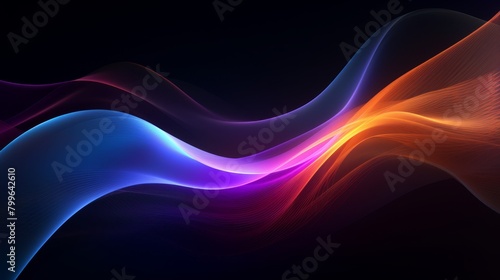 Abstract design with colorful shockwave effects on a dark background, suggesting energy and movement,