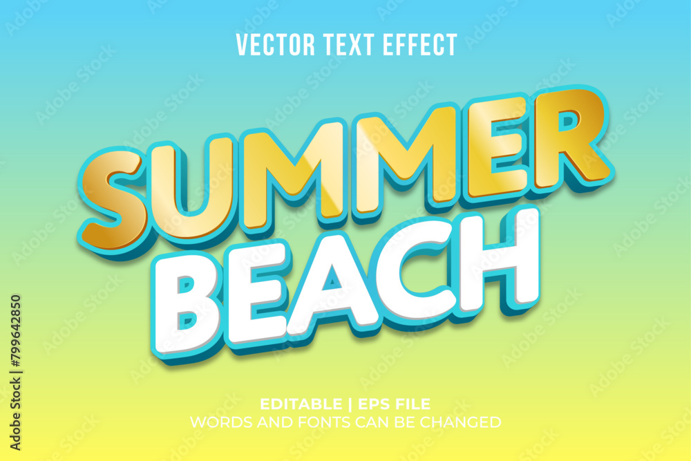 editable beach summer text effect template