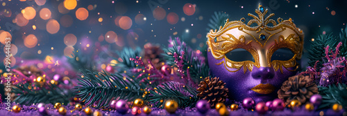 background with stars and circles, Mardi Gras Treats Food and Drinks in Purple and Green