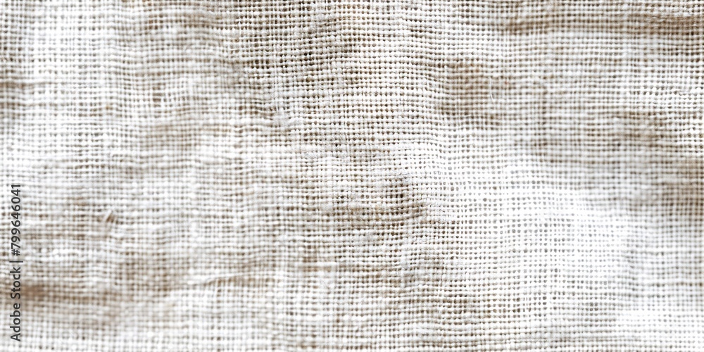 Fototapeta premium Airy cloth material with textured, pure white weave design.