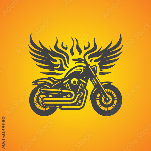Vintage flat motorcycle logo