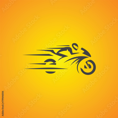 Vintage flat motorcycle logo