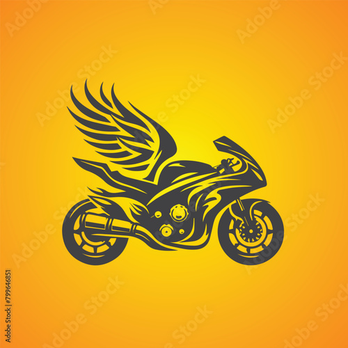 Vintage flat motorcycle logo