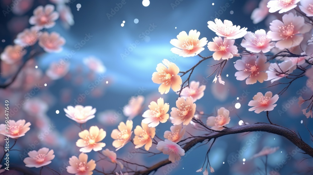 Serene Cherry Blossoms in Ethereal Light
