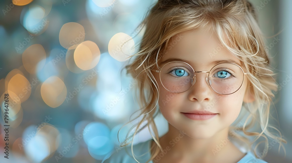 Captivating Cheer: Portrait of a Radiant Child with Glasses Captivating Cheer: Portrait of a Radiant Child with Glasses