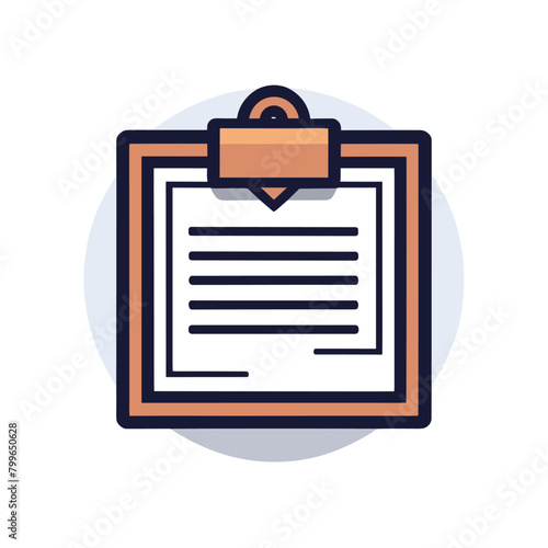 Illustration of a clipboard featuring a document with lines, symbolizing organization and note-taking.