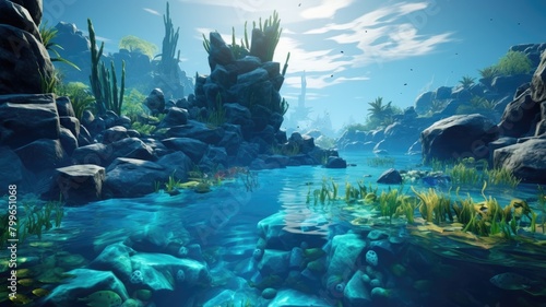 Aquatic Radiance: Crystal Isles Underwater Wonders photo