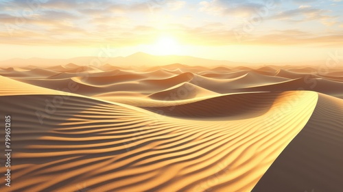 Sunrise Splendor on Golden Mirage Dunes