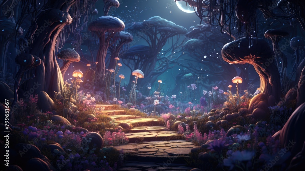 Moonlit Enchantment in Starlight Forest