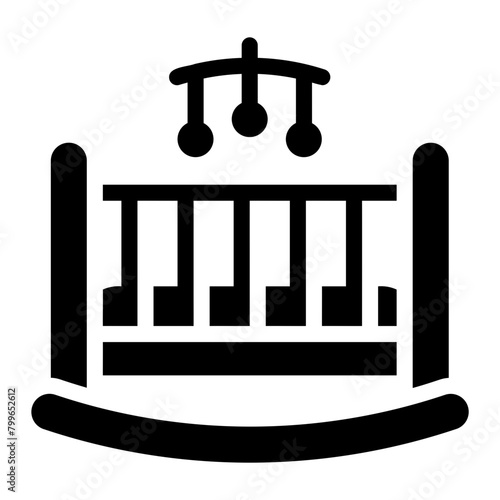 baby crib Solid icon