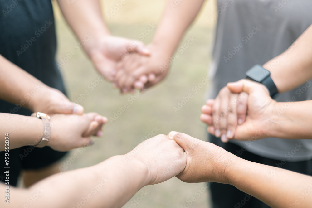Diverse group came together to pray, support, and help each other, showcasing the strength of community through their diverse backgrounds and unified hands. Group Christian pray concept. Diverse group came together to pray, support, and help each other, showcasing the strength of community through their diverse backgrounds and unified hands. Group Christian pray concept.
