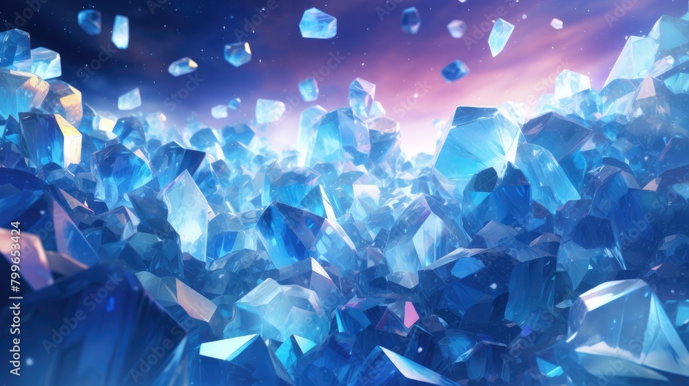 Spiraling Cerulean Crystal Vortex