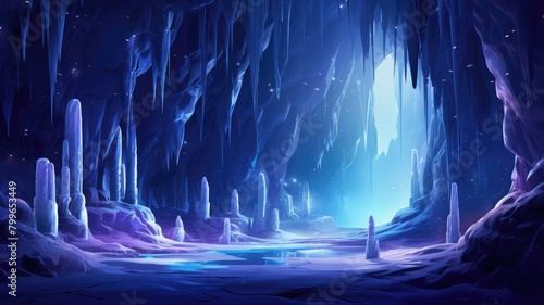 Ethereal Ice Cave’s Mystical Light