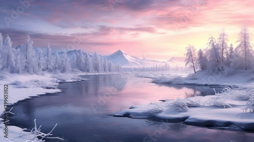 Silver Tundra’s Quietude: A Serene Winter’s Breath