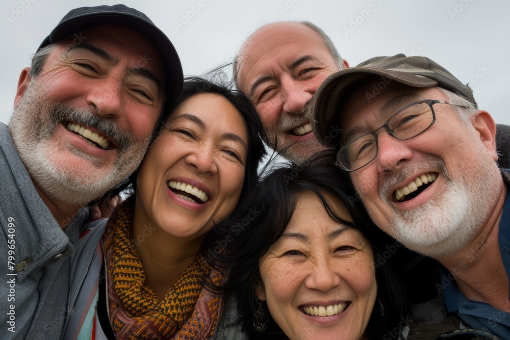 Group of friends smiling and having fun together in a close up portrait Group of friends smiling and having fun together in a close up portrait