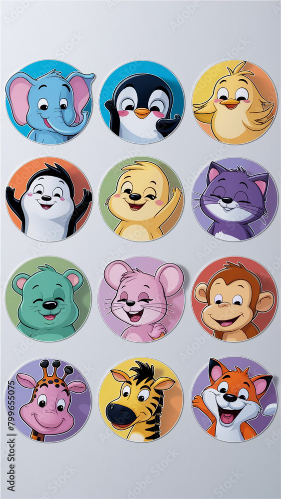 a collage of animals stickers and animals from the childrens book a collage of animals stickers and animals from the childrens book