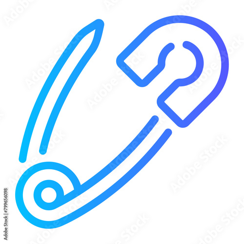 safety pin Line Gradient Icon