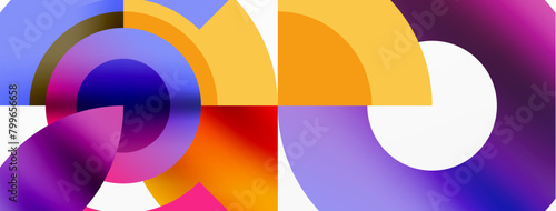 A vibrant display of colorfulness and symmetry with stacked circles in electric blue and various tints and shades, creating an artful pattern. Closeup painting on a white background