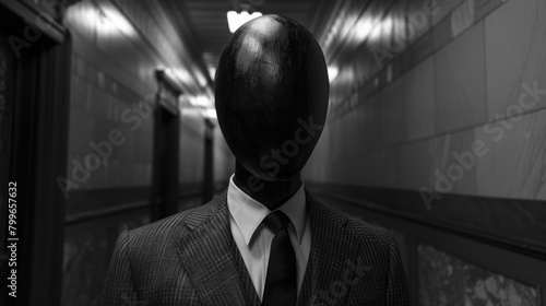 In the mockup suit, you exude confidence, but inside, doubts linger like shadows in the corners of your mind. photo