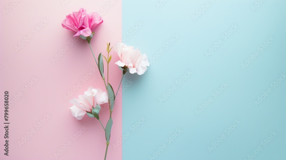 Bright stock photo of women's day concept, minimalism, space for text, pastel color background