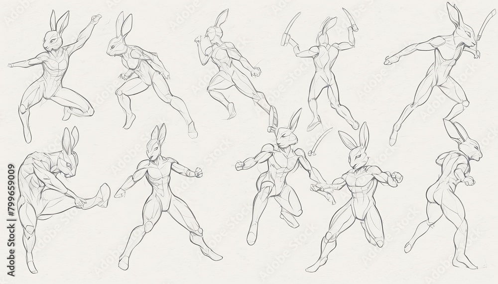 Sketching the Agile Rabbit: Multiple Poses of Rabbits Sketching the Agile Rabbit: Multiple Poses of Rabbits