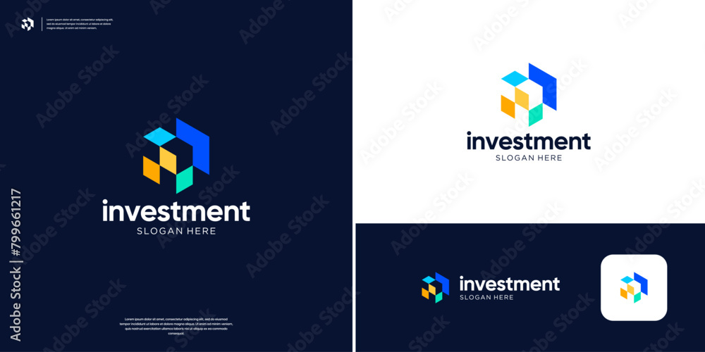 Geometric arrow logo vector. Abstract business financial logo design. Geometric arrow logo vector. Abstract business financial logo design.