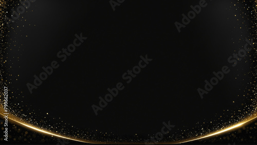 3D abstract wallpaper. Three-dimensional dark golden and black background, Luxury Elegant golden wallpaper. Black and gold background