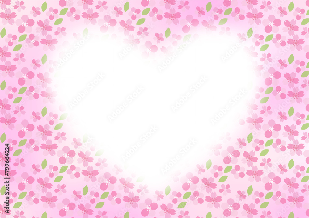 Sweetheart on Sakura flowers background