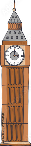 big ben tower hand drawn