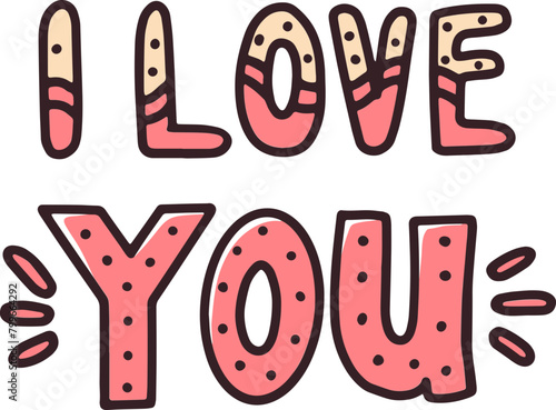 i love you typography