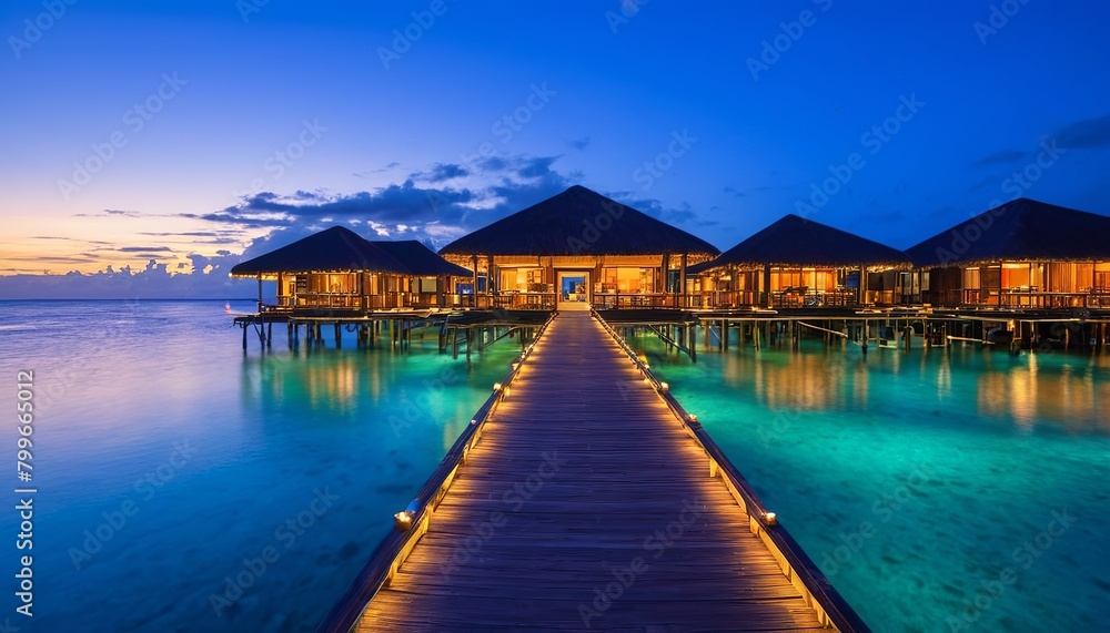 Luxury Resort Living: An Ocean View from an Overwater Bungalow
