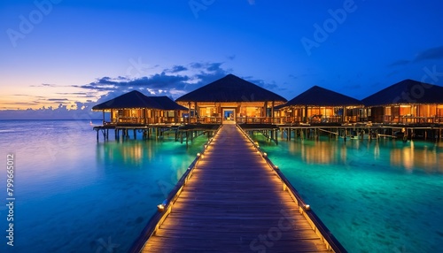 Luxury Resort Living: An Ocean View from an Overwater Bungalow