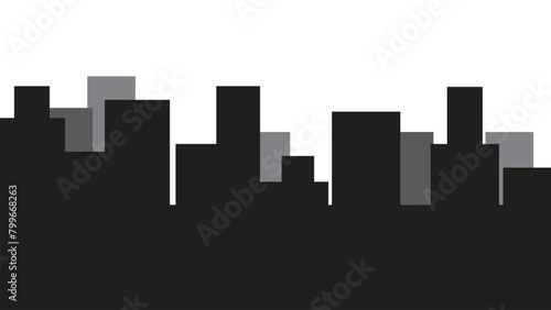 cityscape silhouettes vector illustration. Night town skyline or black city buildings isolated on white background. night city. vector night town