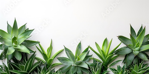 A top view of Agaves a herb or medicine on a studio white backdrop with a big space on it for text or product background  Generative AI.