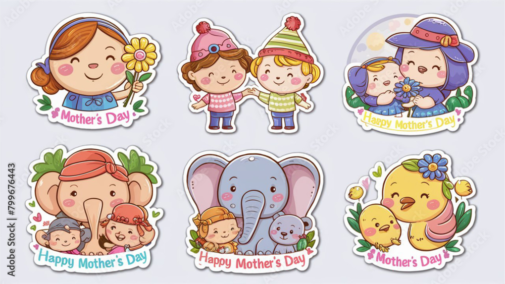 A collection of twelve diverse and lovable mother cartoon characters
