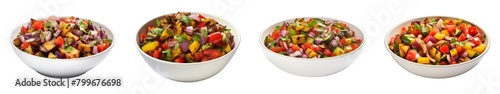 Collection of Grilled Vegetable Salsa isolated on transparent png background. Generative ai