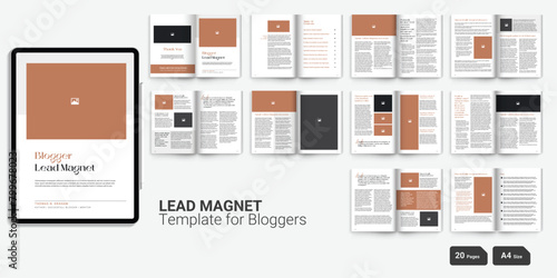 Lead magnet template for Bloggers Lead Magnet Workbook Design