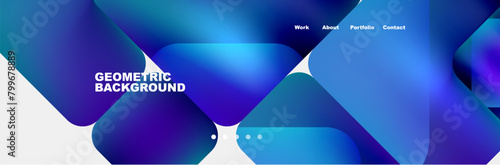 A liquid blue and azure geometric background with electric blue and purple triangles displayed on a white surface, creating a symmetrical and eyecatching design