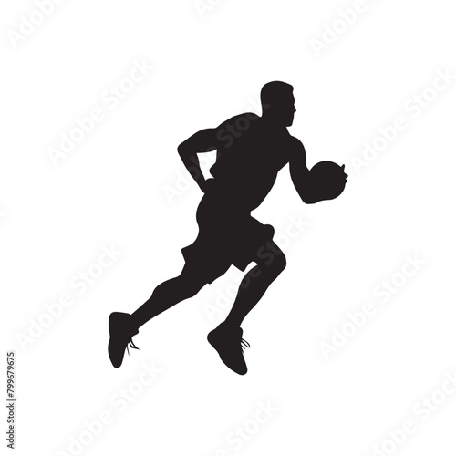 Basketball player sports icon man vector game design.