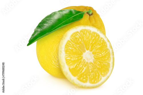 Lemons on an isolated white background.