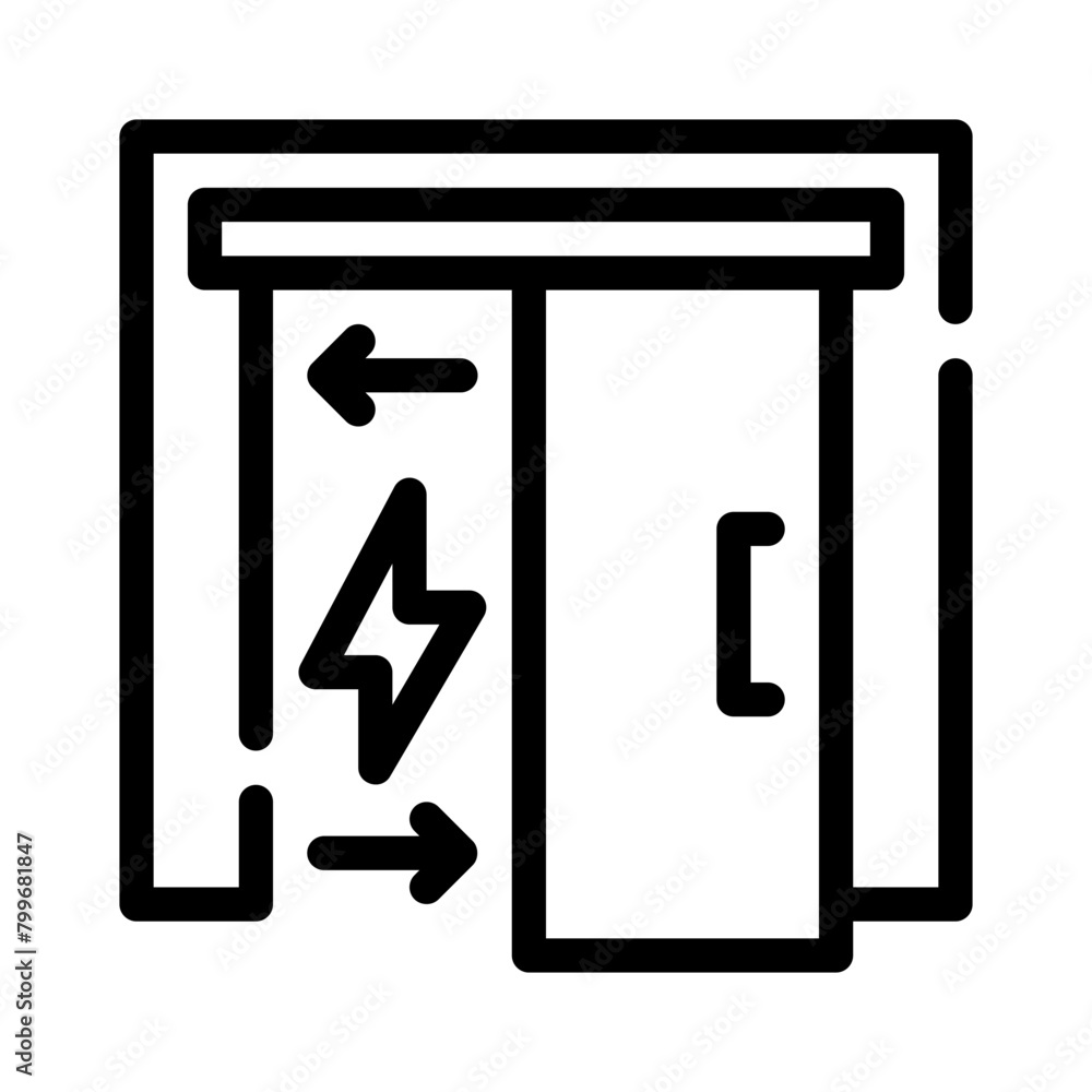 sliding door line icon