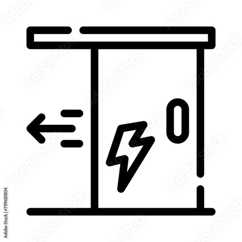 sliding door line icon