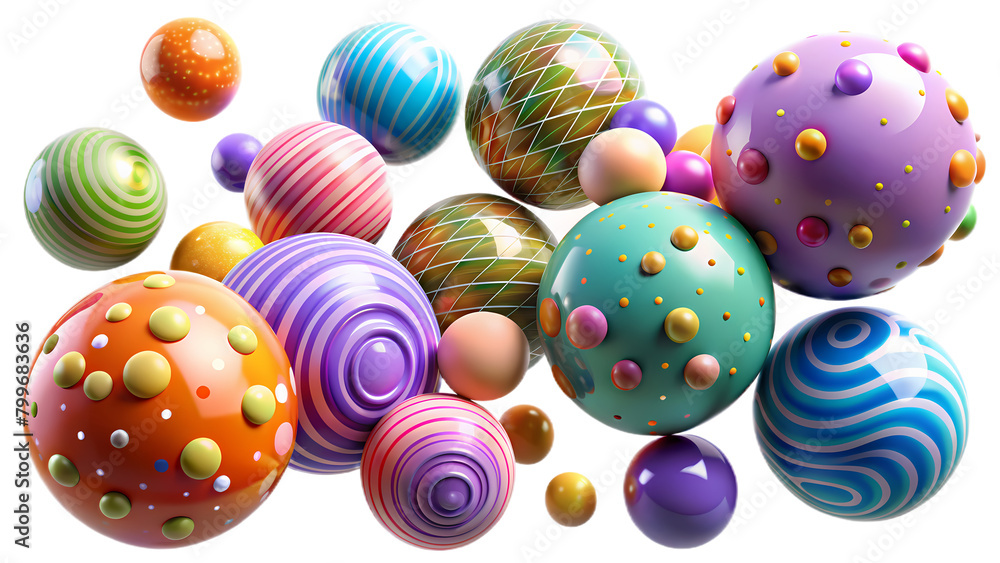 Obraz premium 3d abstract balls in vibrant colors, perfect for creative design, digital art, and background decoration