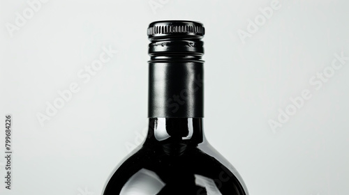 black bottle on black background created with Generative Ai technology	