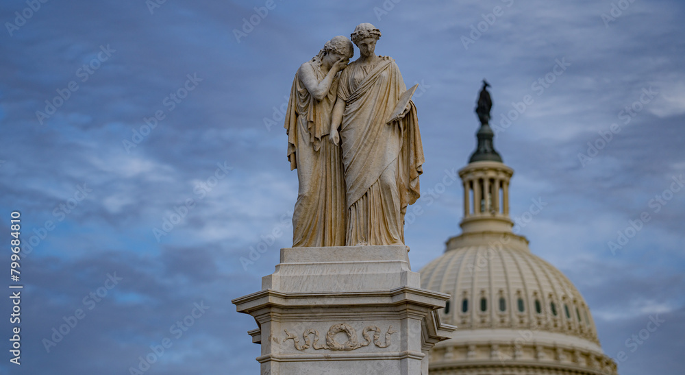 Washington DC Capitol detail. American symbol. Capitol Building, Congress in Washington DC.