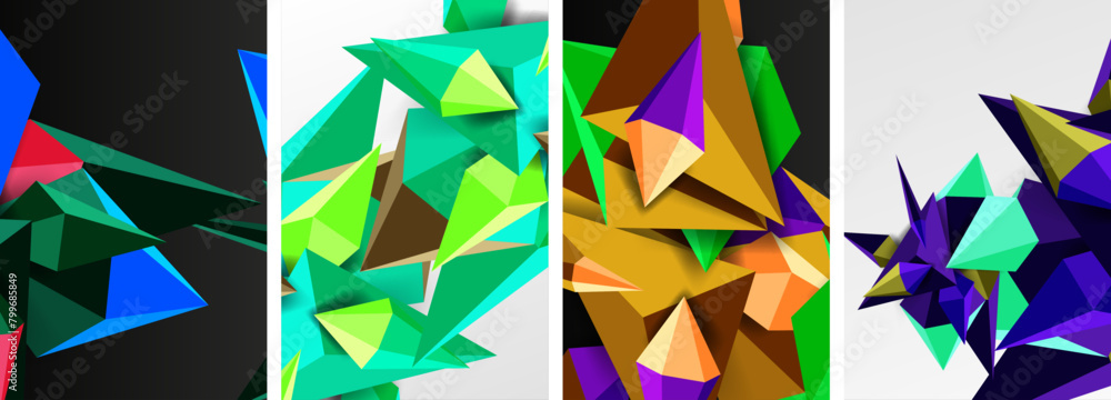 A creative collage of triangles in various tints and shades on a black and white background, showcasing symmetry and pattern as an artistic organism inspired by origami paper A creative collage of triangles in various tints and shades on a black and white background, showcasing symmetry and pattern as an artistic organism inspired by origami paper