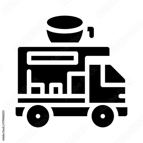 coffee truck glyph icon