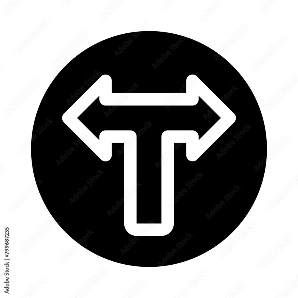 t junction glyph icon t junction glyph icon